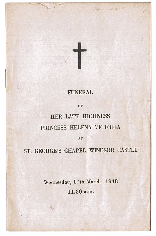 [HELENA VICTORIA — Order of Service for her Funeral, | Sophie Dupré Autographs