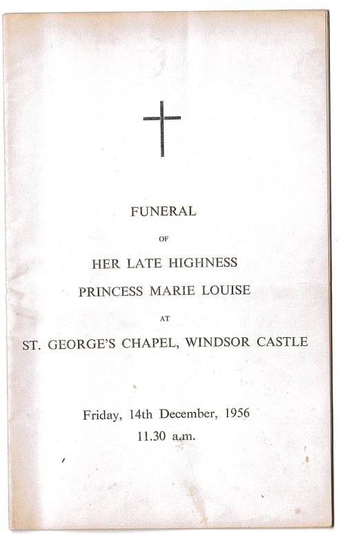 [MARIE LOUISE — Order of Service for her Funeral, | Sophie Dupré Autographs