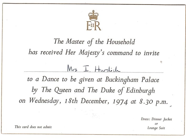 [ELIZABETH II — Unsigned Printed Invitation via the Master of the Household | Sophie Dupré Autographs