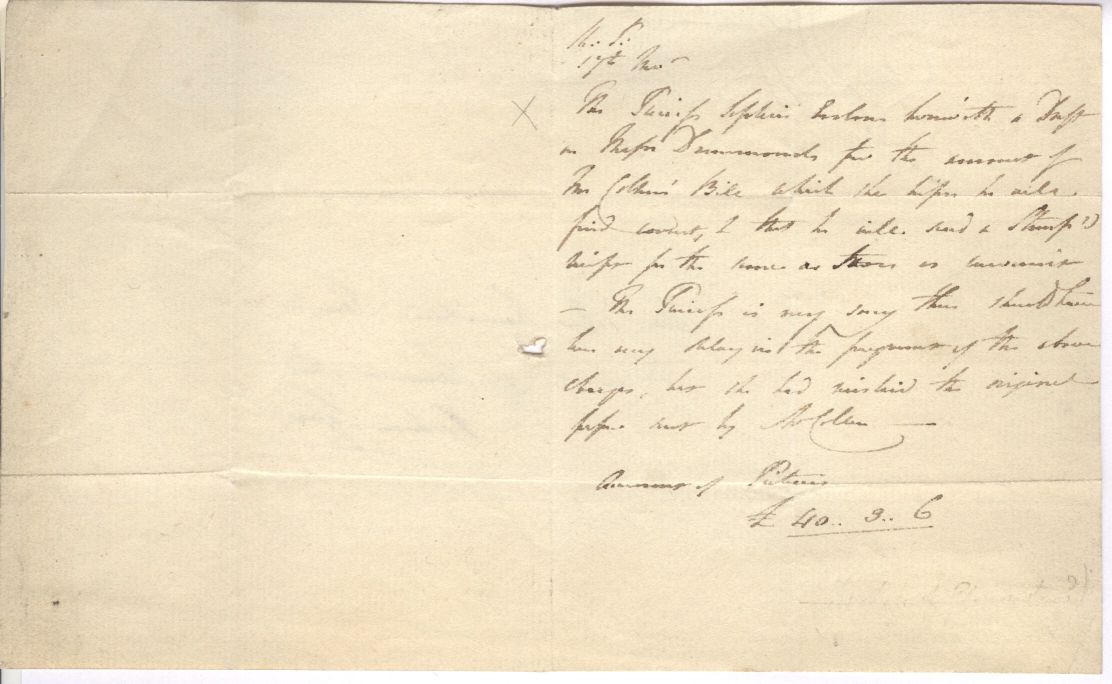SOPHIA — Autograph Letter in the third person to Richard COLLINS | Sophie Dupré Autographs