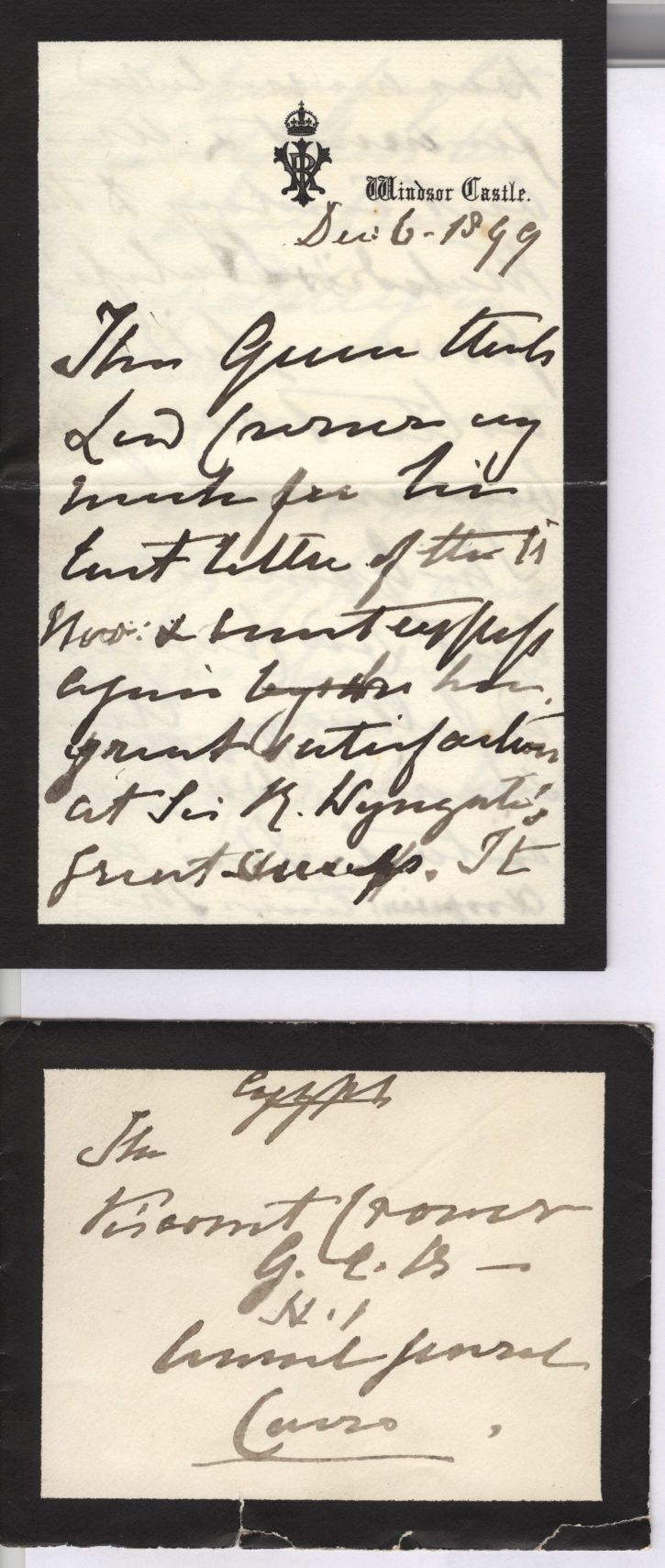 VICTORIA — Autograph Letter in the Third Person to Viscount CROMER, | Sophie Dupré Autographs
