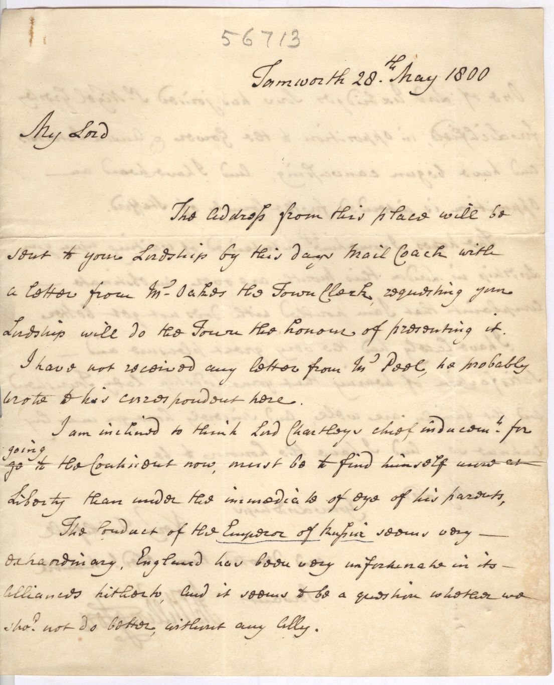 WILLINGTON — Autograph Letter Signed to George TOWNSHEND | Sophie Dupré Autographs