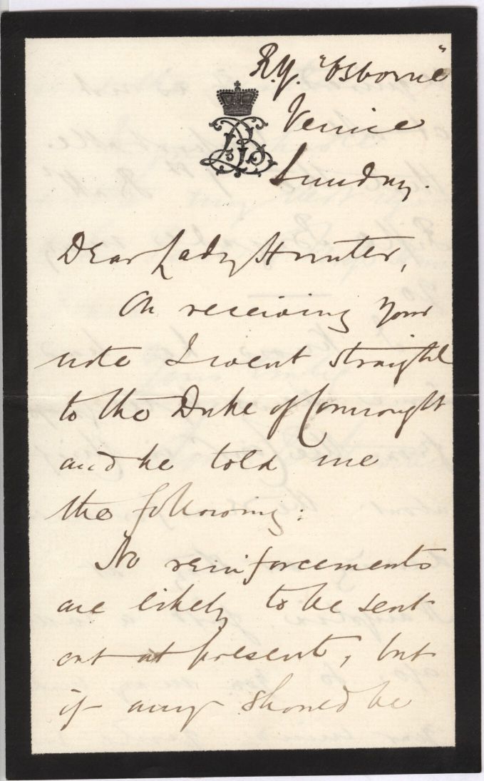 BATTENBERG — Autograph Letter Signed 'Louis Battenberg' to Lady Hunter, | Sophie Dupré Autographs