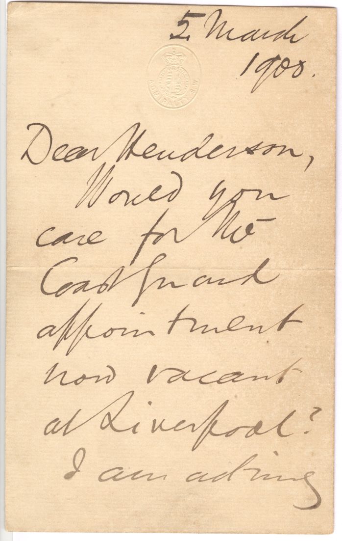 BATTENBERG — Autograph Letter Signed 'Louis Battenberg' to 'Dear Henderson', | Sophie Dupré Autographs
