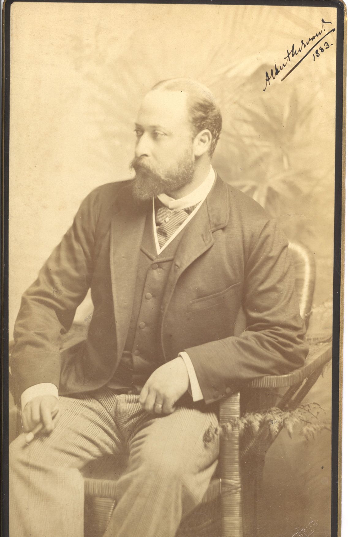 EDWARD VII — Fine Large Cabinet Portrait Photograph Signed 'Albert Edward' and Dated by him, | Sophie Dupré Autographs
