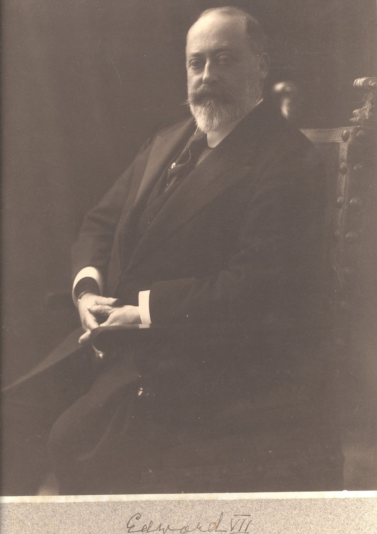 EDWARD VII — Fine Large Unsigned Portrait Photograph, identified underneath by Queen Alexandra | Sophie Dupré Autographs