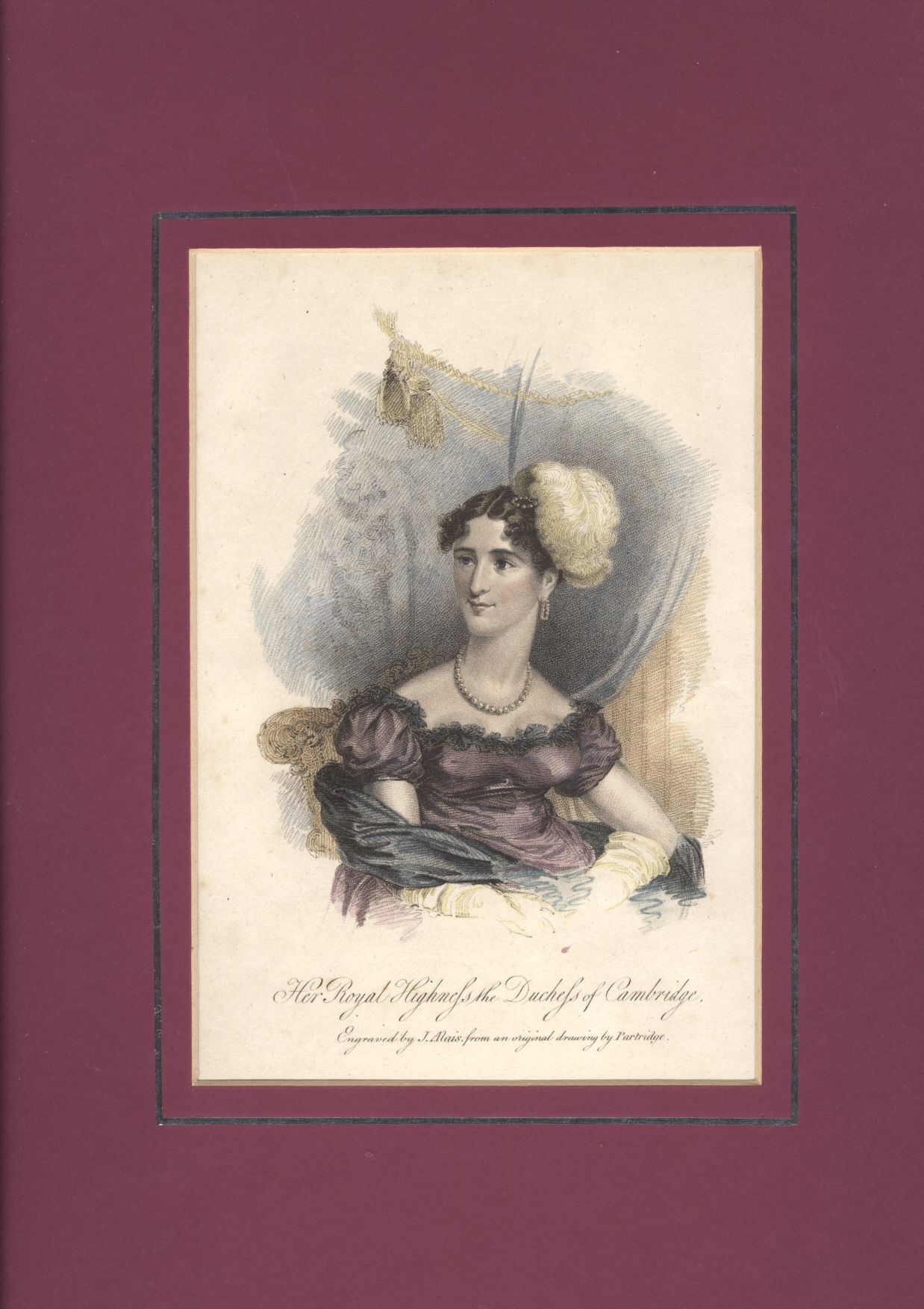 [AUGUSTA — Charming Hand-Coloured Engraved Portrait, | Sophie Dupré Autographs