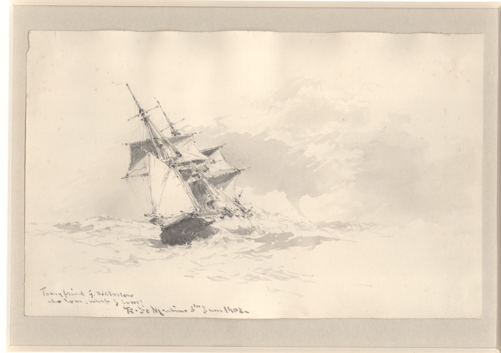 DE MARTINO — Fine Group of Illustrated Autograph Letters Signed of which 2 are Illustrated (3), Pen-and-Ink Drawings of Ships (5), and other items (2) | Sophie Dupré Autographs