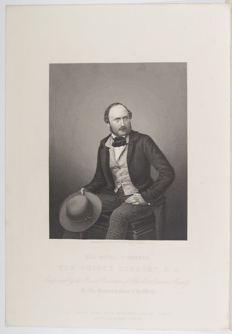 [ALBERT — Fine Large Unsigned Portrait Engraved by D.J. Pound from a Photograph by Mayall, | Sophie Dupré Autographs