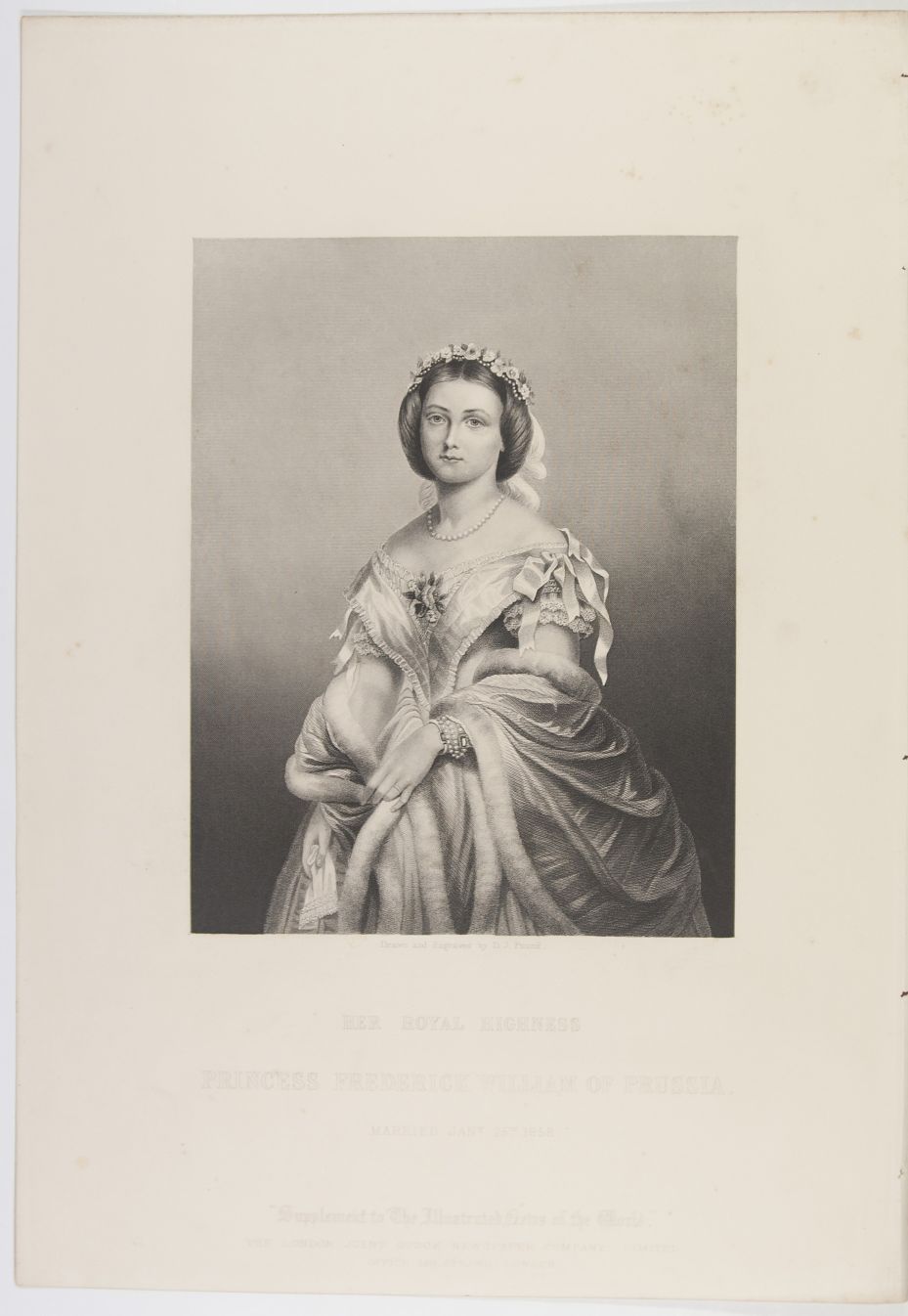 [VICTORIA — Fine Large Unsigned Pair of Portraits Engraved by D.J. Pound, | Sophie Dupré Autographs