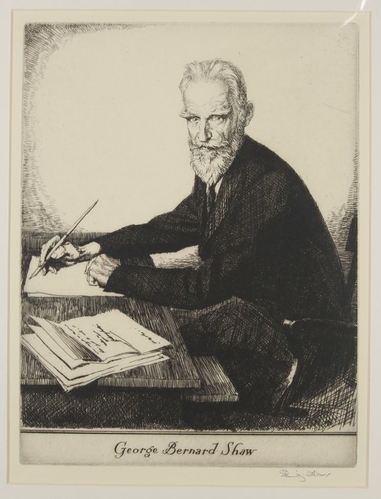 [SHAW — Fine Unsigned Proof Portrait Etching by Edmund J. Sullivan, | Sophie Dupré Autographs