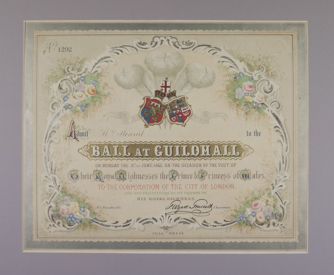 [EDWARD VII — Splendid Invitation by the Corporation of London to the Ball at Guildhall | Sophie Dupré Autographs