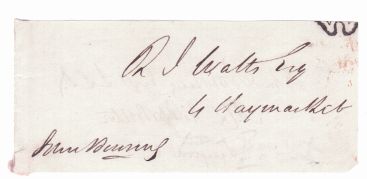 BOWRING — Autograph envelope front signed to R. J. Watts | Sophie Dupré Autographs