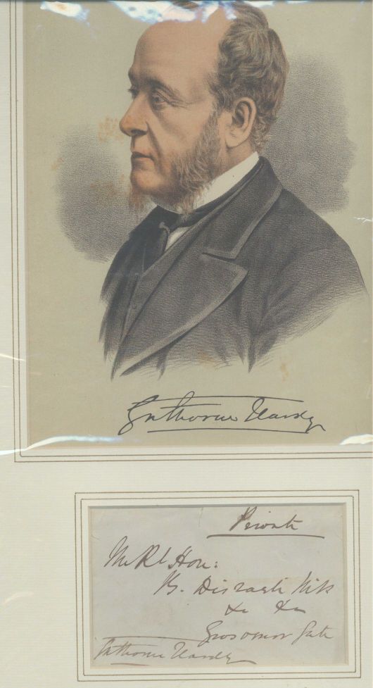GATHORNE-HARDY — Autograph envelope signed marked 'Private', addressed to  Benjamin DISRAELI  (1804-1881, Prime Minister), | Sophie Dupré Autographs
