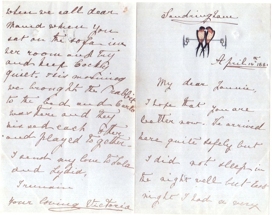 VICTORIA ALEXANDRA — Fine early Autograph Letter Signed to My Dear Jonnie | Sophie Dupré Autographs