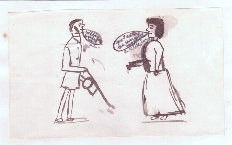 LOUISE VICTORIA — Early original pen and ink sketch with some  writing on it, not signed, | Sophie Dupré Autographs