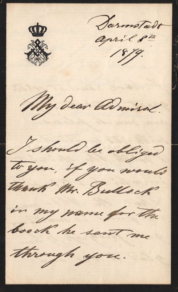 LOUIS IV — Autograph Letter Signed 'Louis Grand Duke of Hesse' to 'My dear Admiral' | Sophie Dupré Autographs